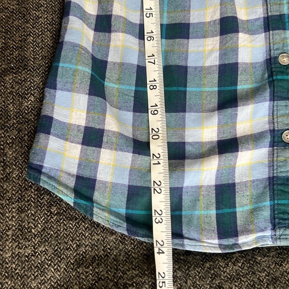 Eddie Bauer Blue Plaid 100% Cotton Button Down sz S - Picture 7 of 9